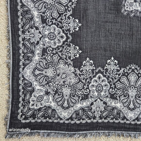 NWOT Wilfred Large Square Scarf Classic Bandana Design Woven - Picture 4 of 11